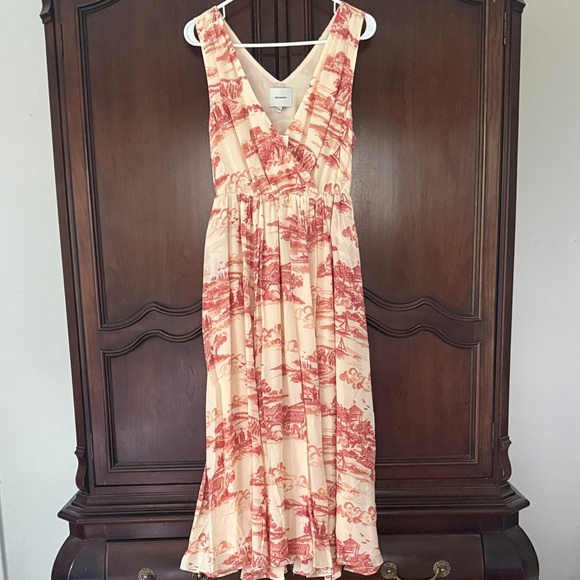 anchorage midi dress Lilac Floral Casual Midi Dress with Stripes Lilac Floral / Small